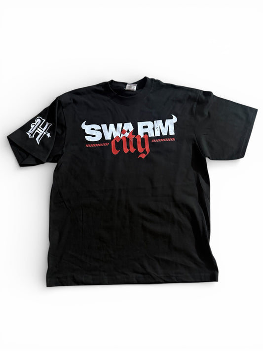 Houston Swarm City T-Shirt Football Fan Gear H-Town Graphic Heavyweight Shaka Wear