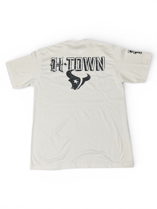 Houston Swarm City White T-Shirt Old English Graphic Heavyweight Shaka Wear